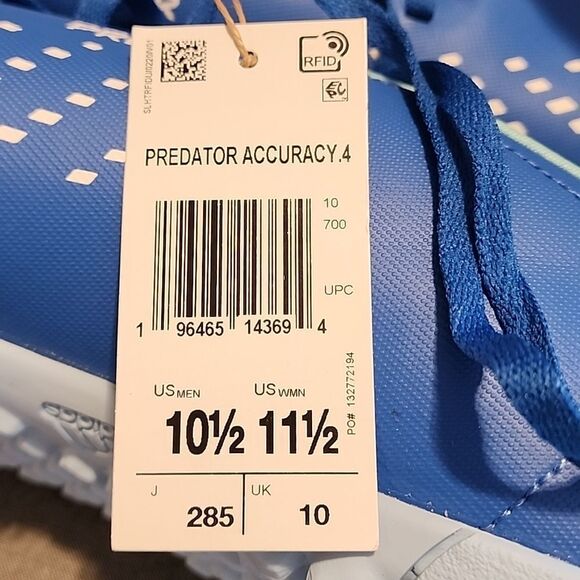 Adidas  Predator Accuracy Adult Blue Soccer Cleats NWT men\'s 10 Women\'s 11.5) main image 4
